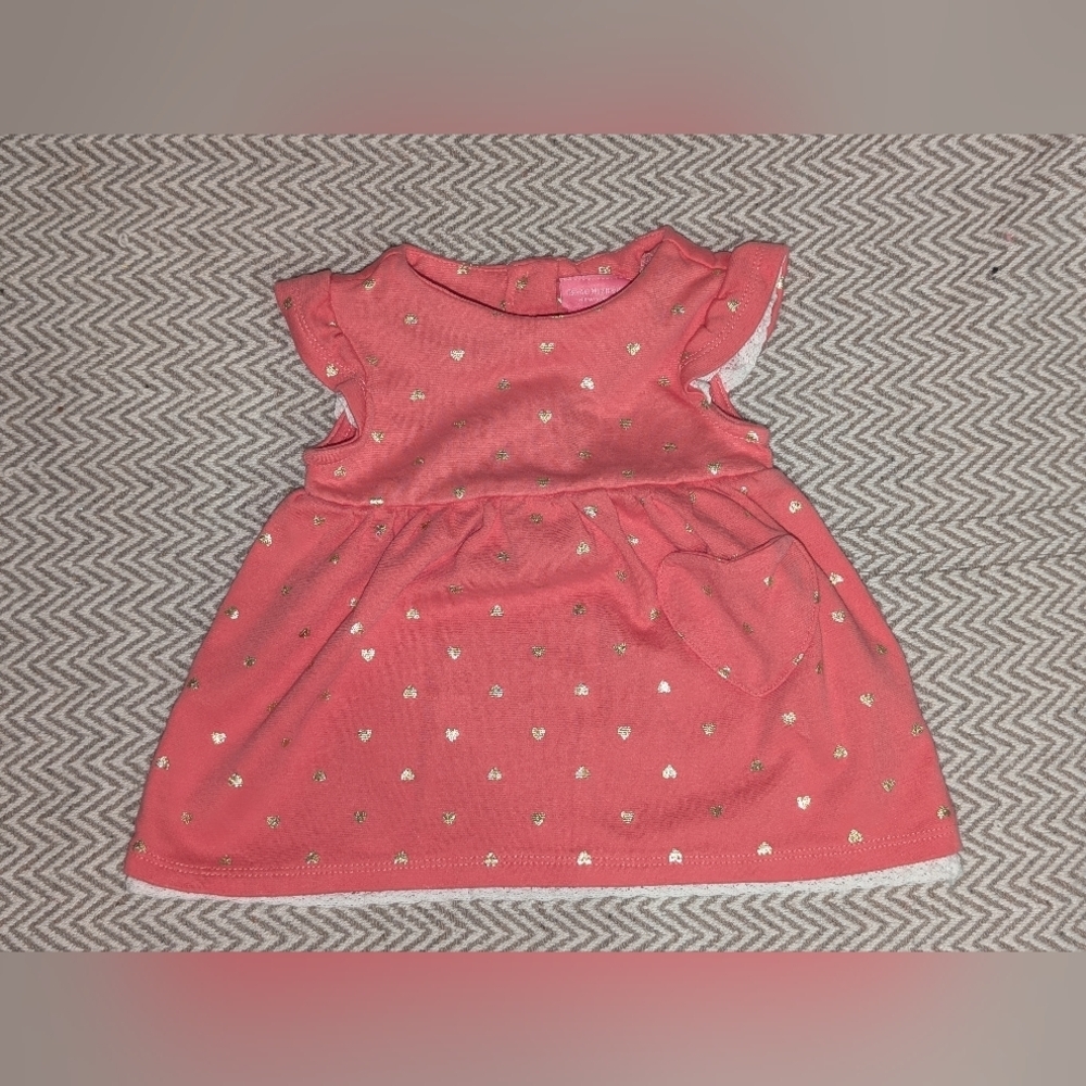 🎀$5 Adorable Pink Heart Patterned Kids Dress New With Out Tags